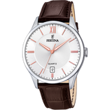 Relógio Festina Classics F20426/4 Branco com Correia de Couro, Homem