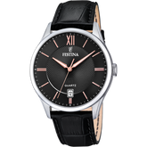 Relógio festina classics f20426/6 preto com correia de couro, para homem._PRODUCT