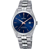Relógio Festina Classics F20437/B Azul com Pulseira de Aço, Homem