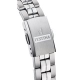 Relógio festina classics f20438/1 branco com correia de aço, mulher