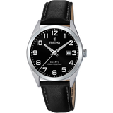Relógio festina classics f20446/3 preto com correia de couro, para homem._PRODUCT
