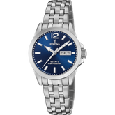 Relógio festina classics f20455/3 azul com correia de aço, mulher