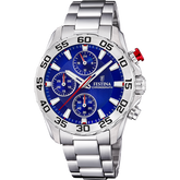Relógio festina junior collection f20457/2 azul com correia de aço, infantil