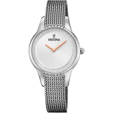 Relógio festina mademoiselle f20494/1 prateado com correia de aço, mulher.