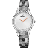 Relógio festina mademoiselle f20494/1 prateado com correia de aço, mulher.