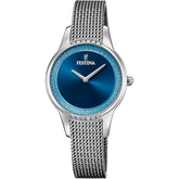 Relógio festina mademoiselle f20494/2 azul com correia de aço, mulher