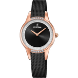 Relógio festina mademoiselle f20496/2 preto com correia de aço, mulher._PRODUCT
