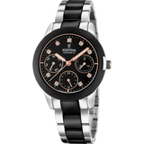 Relógio festina cerâmica f20497/3 preto com correia de aço, feminino_PRODUCT