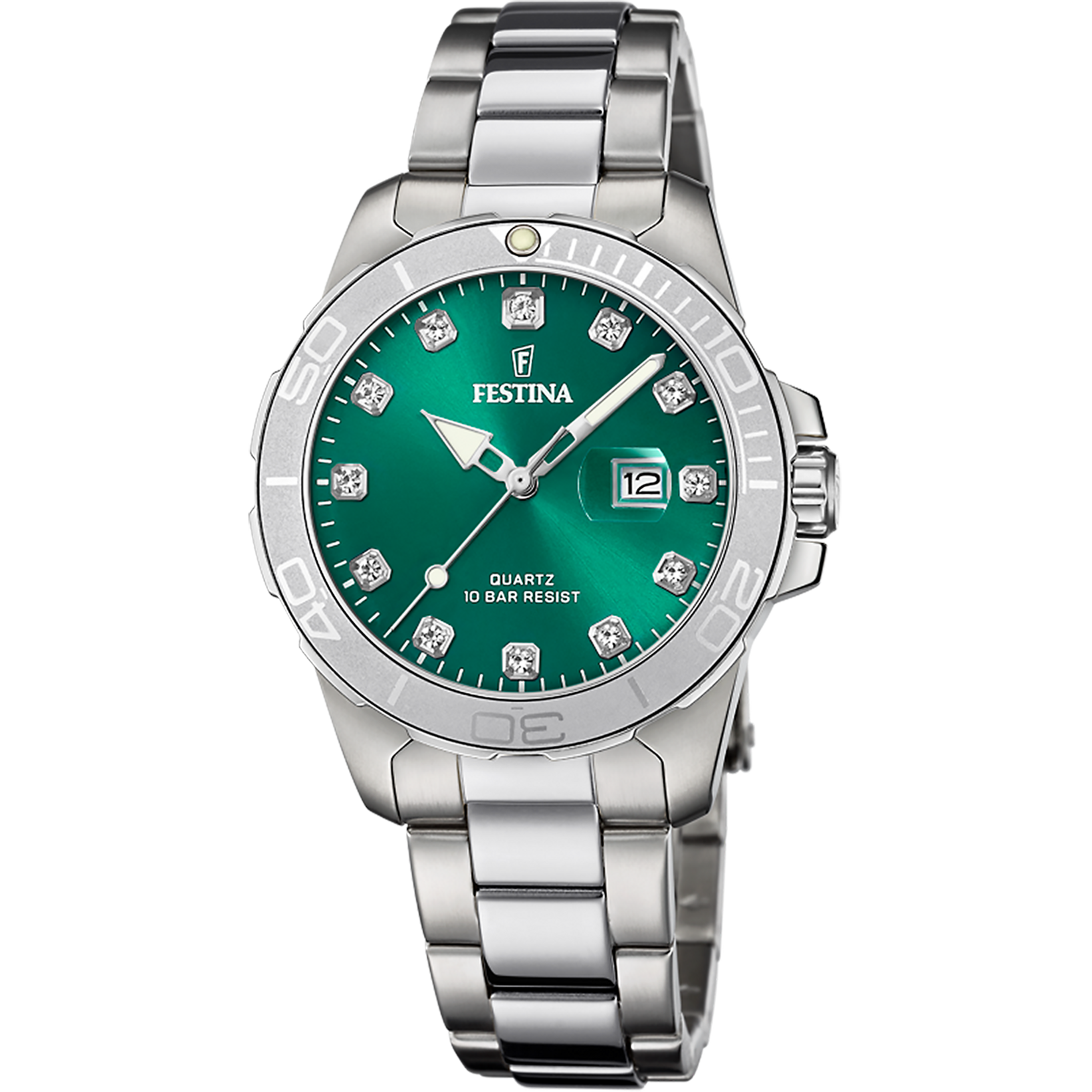 Relógio festina boyfriend collection f20503/7 verde pulsera de de aço inoxidável, mulher_PRODUCT
