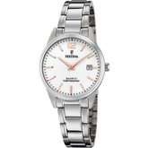 Relógio festina classics f20509/2 prateado com correia de aço, mulher