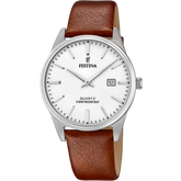 Relógio festina classics f20512/2 prateado com correia de couro, homem._PRODUCT