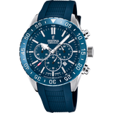 Relógio Festina Cerâmica F20515/1 Azul com Correia de Borracha, Masculino