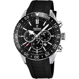 Relógio festina cerâmica f20515/2 preto com pulseira de borracha, masculino