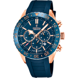 Relógio Festina Ceramic F20516/1 Azul com Bracelete de Borracha, Masculino