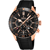 Relógio festina cerâmica f20516/2 preto com pulseira de borracha, masculino