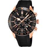 Relógio festina cerâmica f20516/2 preto com pulseira de borracha, masculino