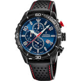 Relógio festina timeless chronograph f20519/2 azul com correia de couro, homem.