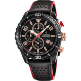 Relógio festina timeless chronograph f20519/4 preto com correia de couro, masculino_PRODUCT