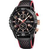 Relógio Festina Timeless Cronógrafo F20519/4 Preto com Correia de Couro, Masculino