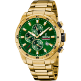 Relógio festina timeless chronograph f20541/3 verde com correia de aço, masculino_PRODUCT