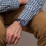 Relógio festina timeless chronograph f20542/2 azul com correia de couro, homem._LIFESTYLE