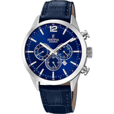 Relógio festina timeless chronograph f20542/2 azul com correia de couro, homem._PRODUCT