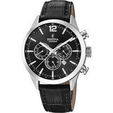 Relógio festina timeless chronograph f20542/5 preto com correia de couro, masculino_PRODUCT