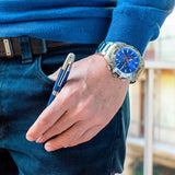 Relógio festina chrono bike 2021 f20543/2 azul pulseira de aço, homem