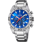 Relógio festina chrono bike 2021 f20543/2 azul pulseira de aço, homem