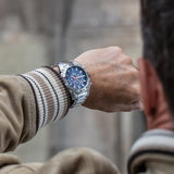 Relógio festina chrono bike 2021 f20543/4 azul pulseira de aço, homem