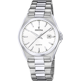 Relógio Festina Clássico F20552/2 Branco com Bracelete de Aço, Homem