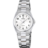 Relógio Festina Classics F20553/1 Branco com Bracelete de Aço para Mulher