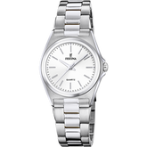 Relógio festina classics f20553/2 branco com correia de aço, mulher