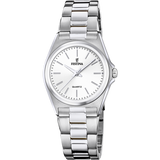 Relógio festina classics f20553/2 branco com correia de aço, mulher