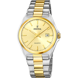 Relógio festina de aço clássico F20554/3 champanhe bracelete de aço, masculino