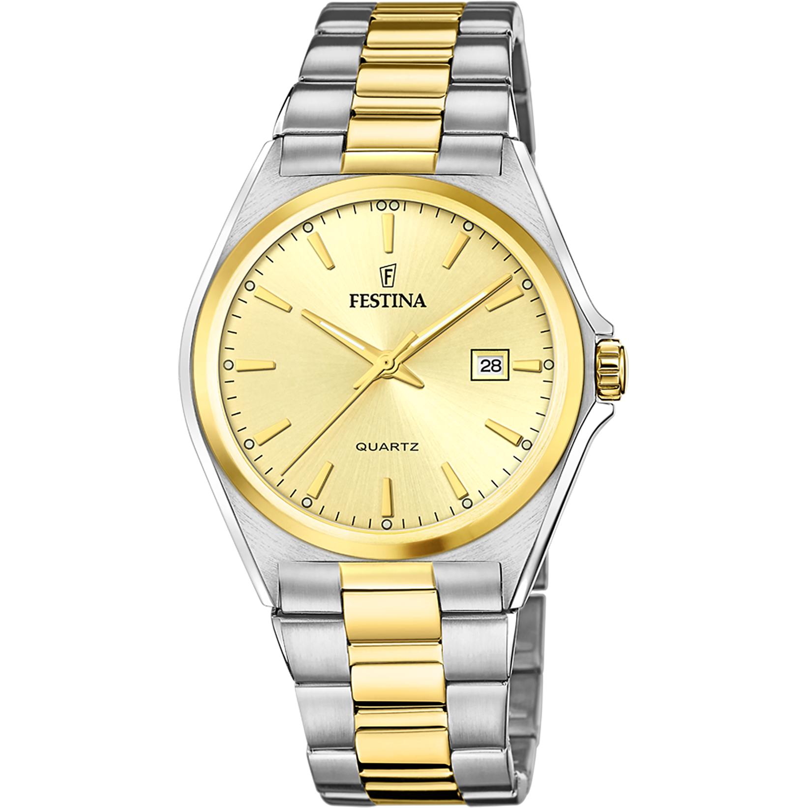 Relógio festina de aço clássico f20554/3 champanhe pulseira de aço, masculino_PRODUCT
