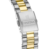 Relógio festina de aço clássico F20554/3 champanhe bracelete de aço, masculino