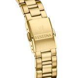 Relógio festina de aço clássico f20557/2 branco com correia de aço, para mulher.