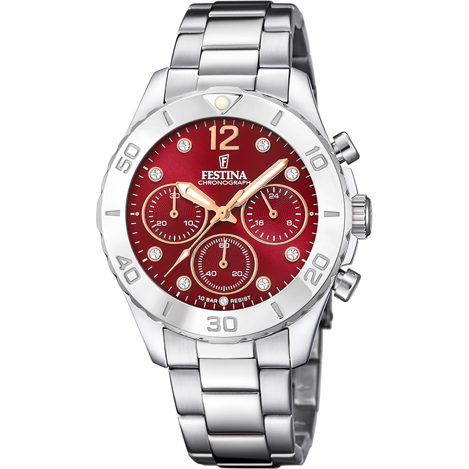 Relógio festina f20603/2 bordô pulseira de aço, mulher_PRODUCT