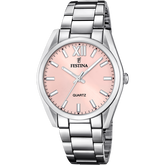 Relógio Festina F20622/2 Coleção Alegria, Pulseira de Aço Rosa, Mulher