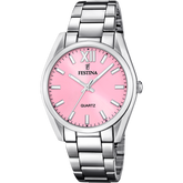 Relógio Festina F20622/M Rosa com Pulseira de Aço Inoxidável 316L, Mulher