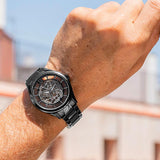 Relógio festina f20632/1 preto com correia de aço inoxidável 316l, para homem.