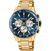 Relógio festina timeless chronograph f20634/2 azul pulseira de aço inoxidável, masculino_PRODUCT