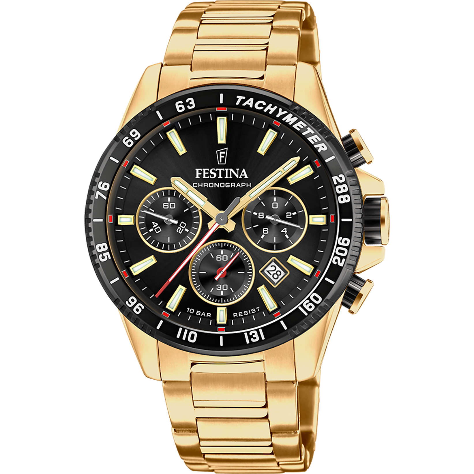 Relógio festina timeless chronograph f20634/5 preto pulseira de aço inoxidável, masculino_PRODUCT