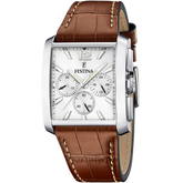 Relógio festina f20636/1 prateado cinza com correia de couro, homem._PRODUCT