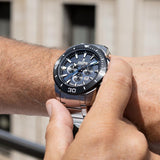 Relógio festina chrono bike f20641/2 azul com correia de aço inoxidável 316l, masculino.