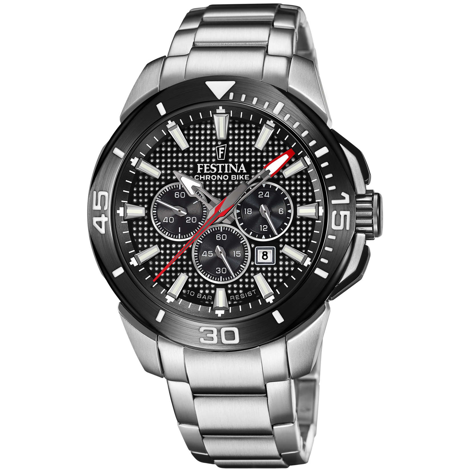 Relógio festina chrono bike f20641/4 preto pulseira de aço inoxidável, masculino_PRODUCT