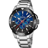 Relógio para homem festina chrono bike azul com pulseira de aço f20641/c