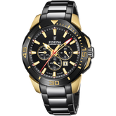 Relógio festina edições especiais f20644/1 preto pulseira de aço inoxidável 316l, homem.