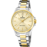 Festina energia solar f20655/3 champagne aço inoxidável 316l, mulher